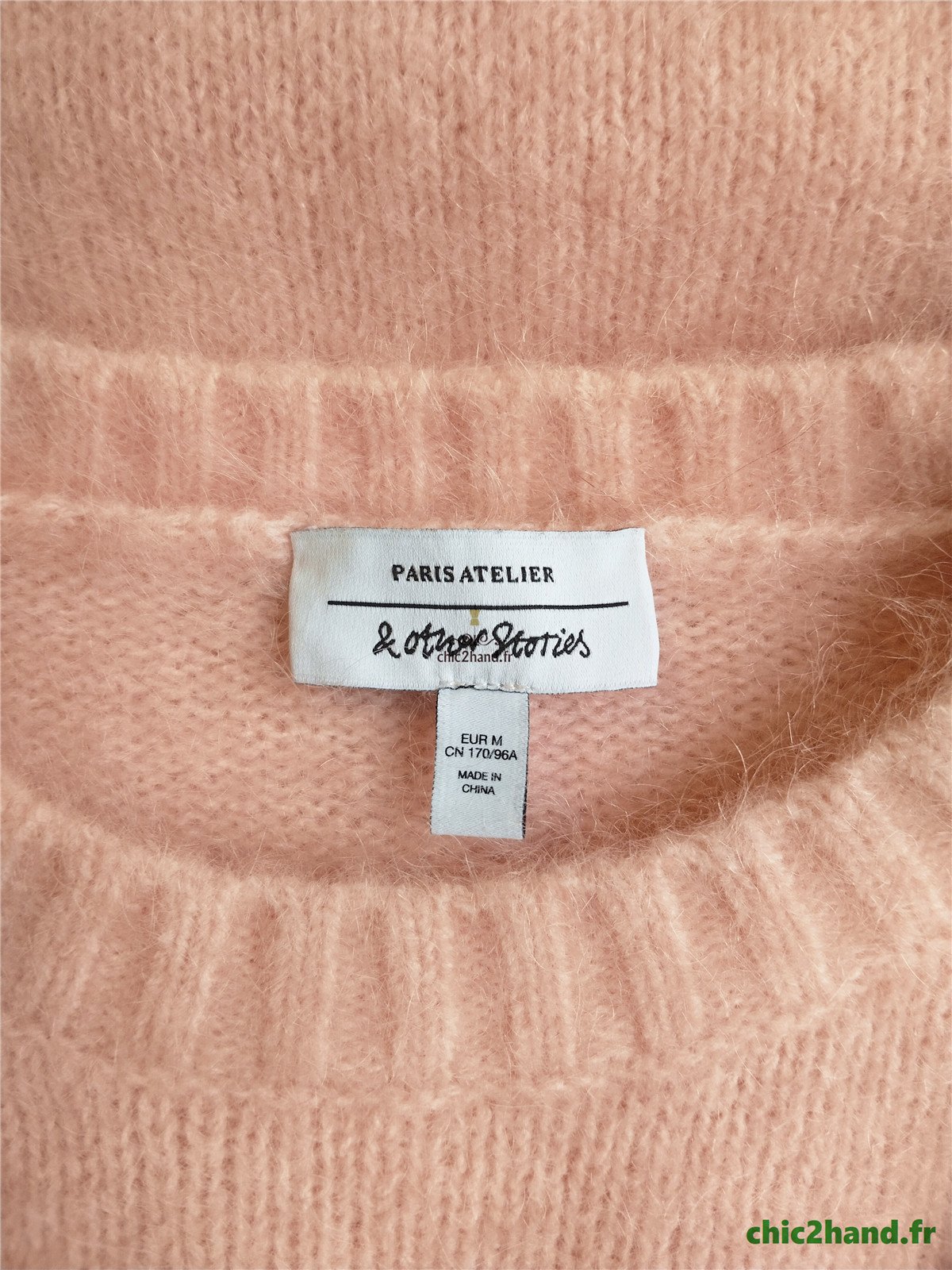 Pull col montant & Other stories mohair rose clair S NEUF – Image 10