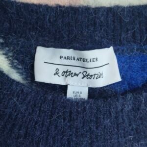 Très jolie gilet pull laine alpaga & Other Stories S NEUF multicolore blanc bleu rose