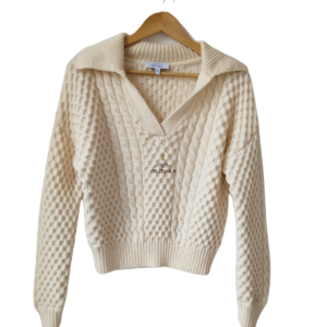 Pull oversize col V 100% pure laine & Other stories blanc crème S Neuf