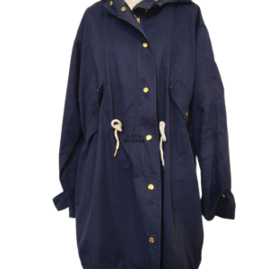 Trench parka avec capuche oversize Des petits hauts Ximenie bleu marine T1 TBE
