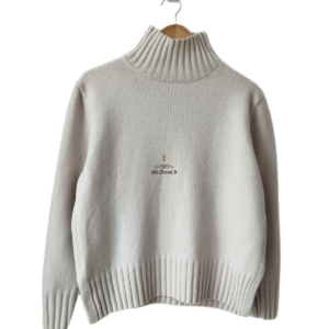 Pull Oversize col montant 100% pure laine comptoir des cotonniers M parques blanc gris NEUF