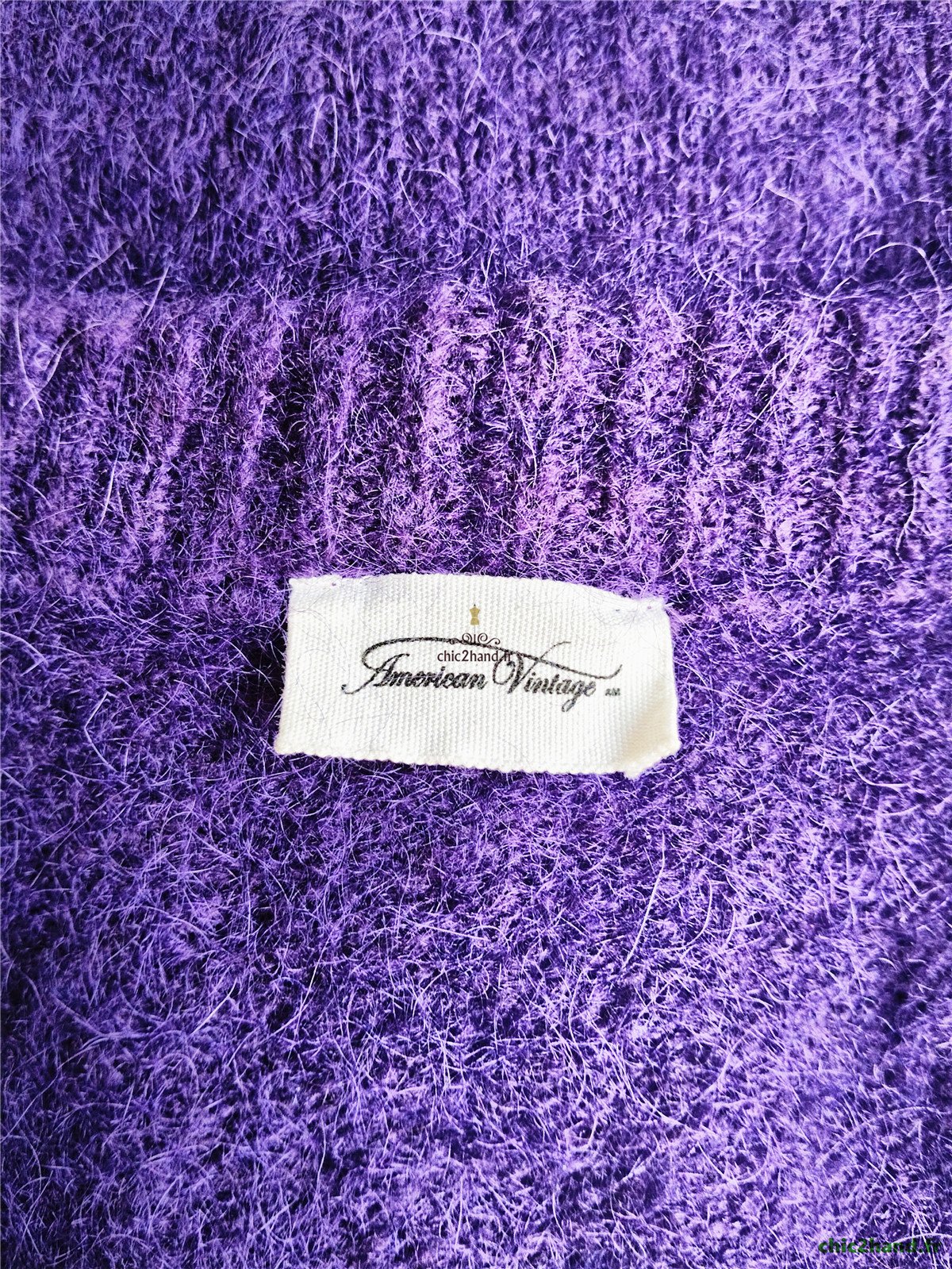 Gilet cardigan oversize 53% mohair American Vintage pino18D S violet NEUF – Image 12
