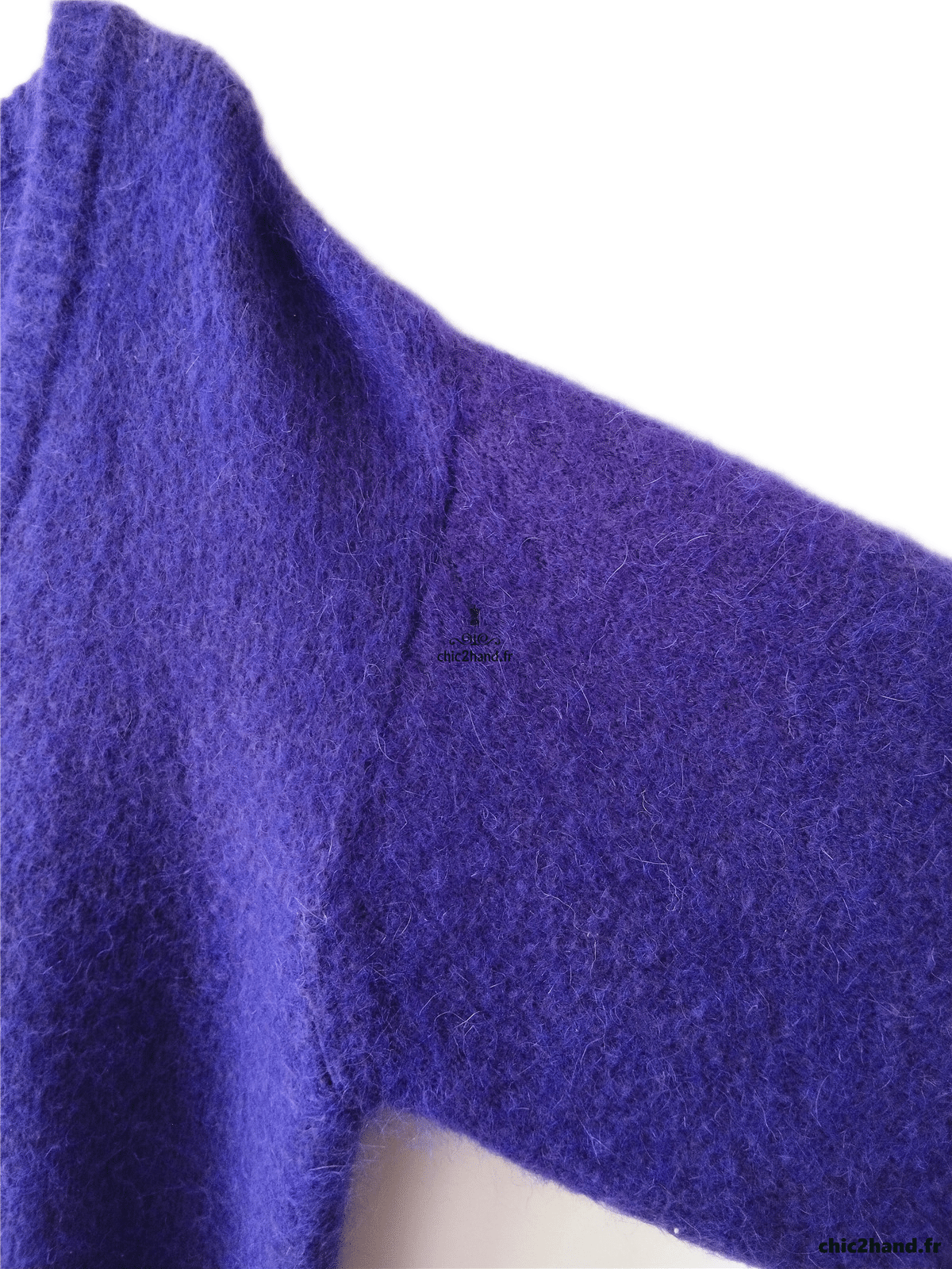 Gilet cardigan oversize 53% mohair American Vintage pino18D S violet NEUF – Image 5