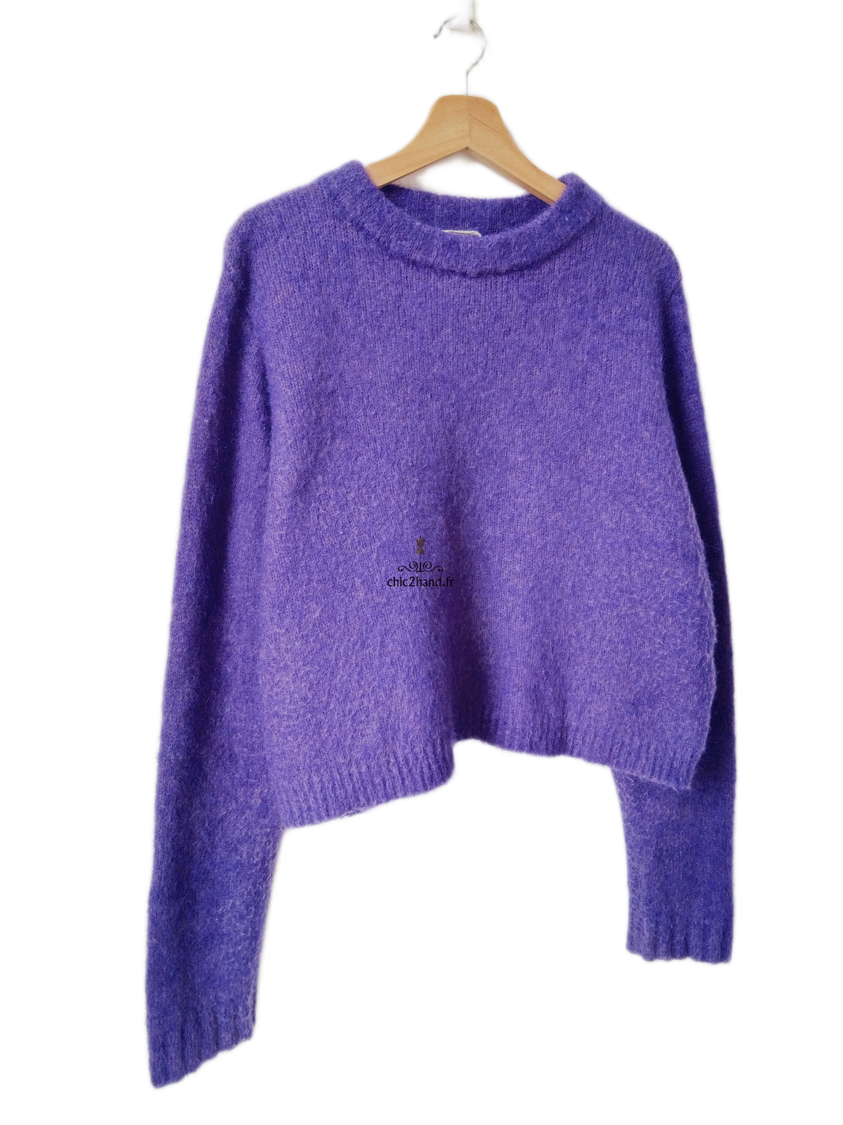 Pull oversize 53% mohair American Vintage pino18F M violet TBE – Image 2