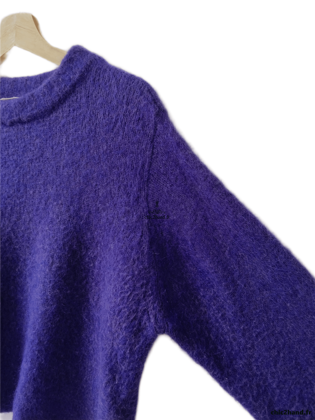 Pull oversize 53% mohair American Vintage pino18F M violet TBE – Image 4