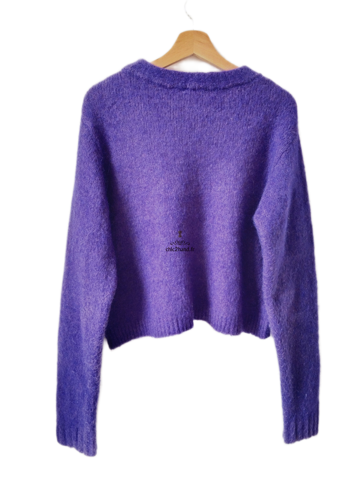 Pull oversize 53% mohair American Vintage pino18F M violet TBE – Image 8