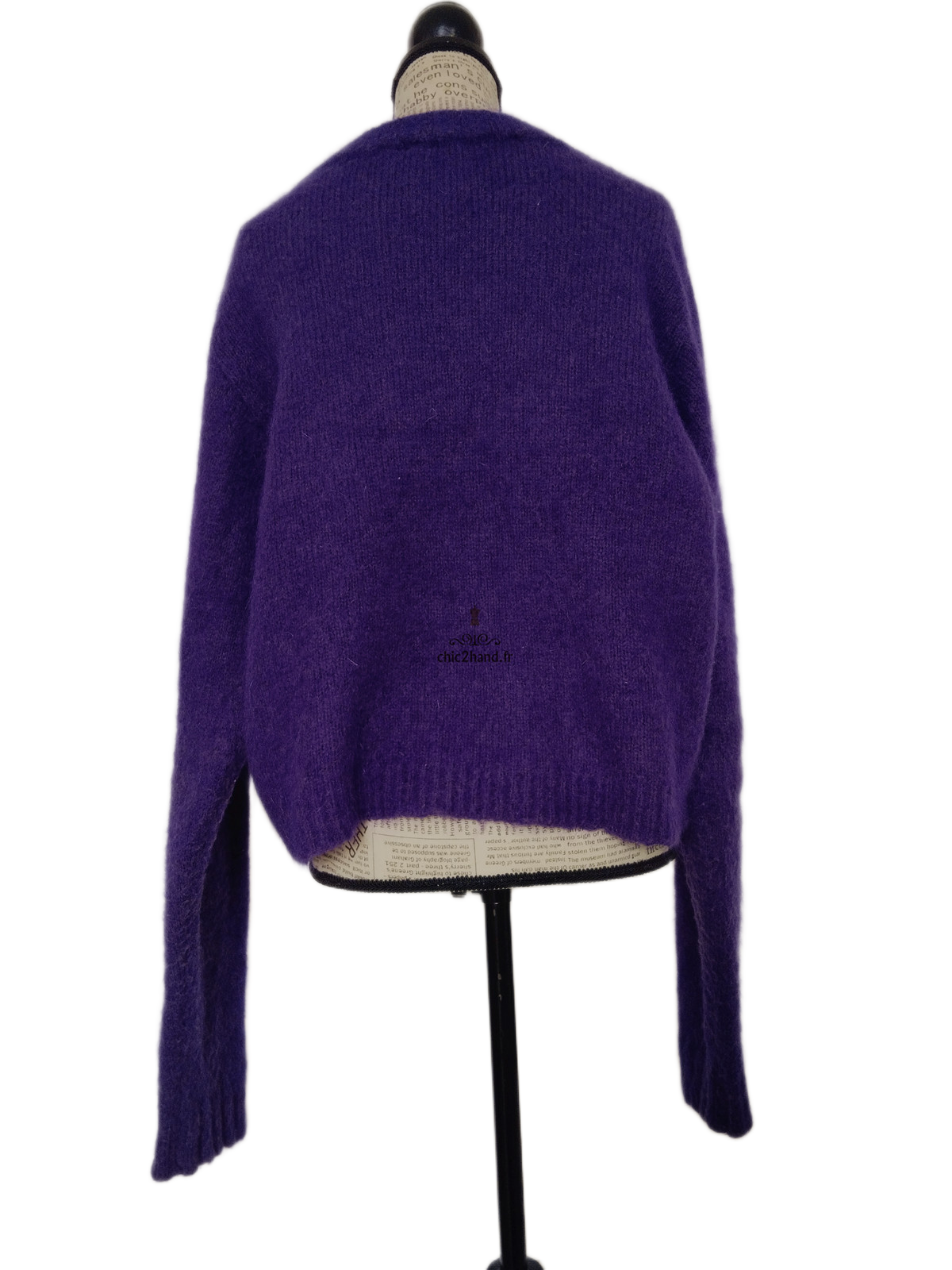 Pull oversize 53% mohair American Vintage pino18F M violet TBE – Image 9