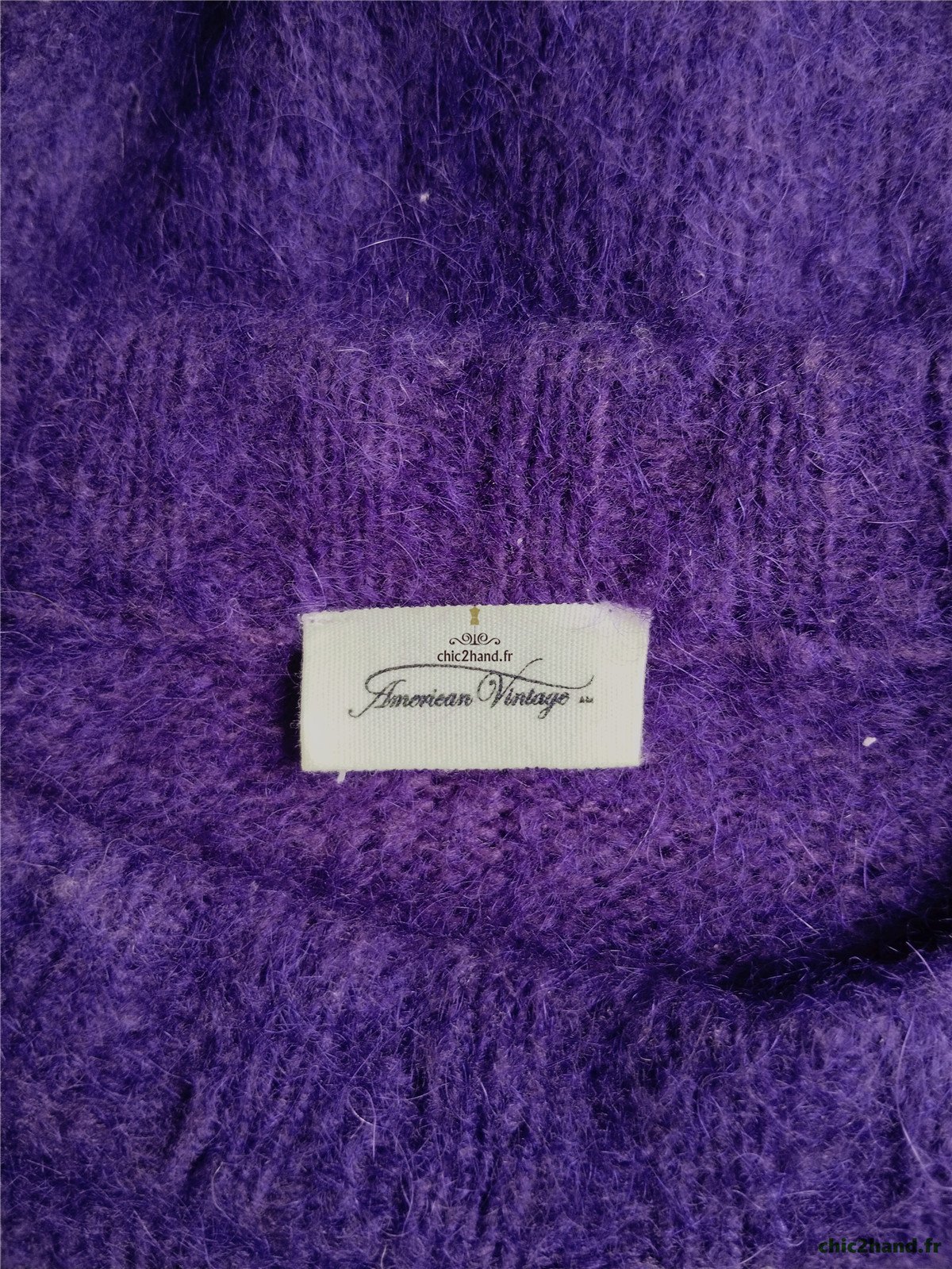 Pull oversize 53% mohair American Vintage pino18F M violet TBE – Image 11