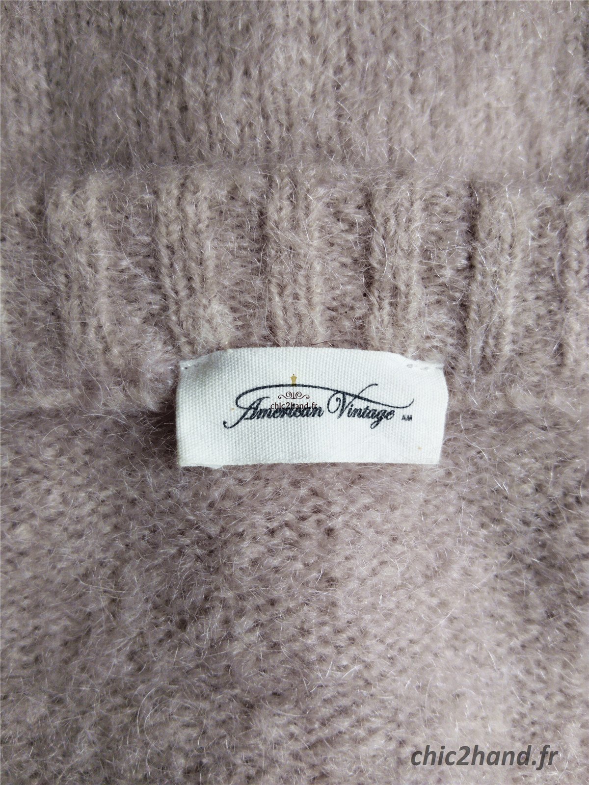 Gilet cardigan oversize 53% mohair American Vintage pino19A TU taupe NEUF – Image 11