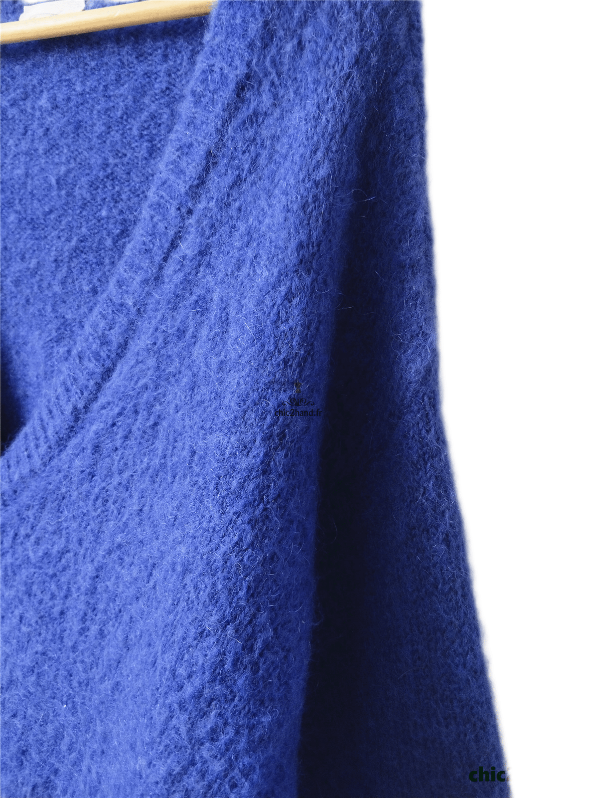 Gilet cardigan oversize 53% mohair American Vintage pino19C M bleu marine TBE – Image 5