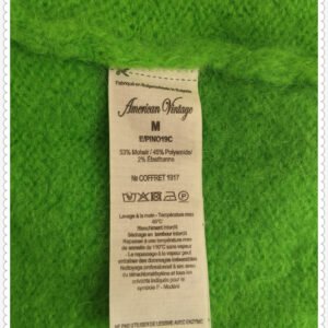 Gilet cardigan oversize 53% mohair American Vintage pino19C M vert NEUF