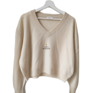 Pull oversize chauve souris laine American Vintage Rax18A blanc écru S Neuf
