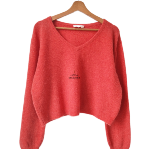 Pull oversize alpaga mohair American Vintage raz18i M rouge NEUF