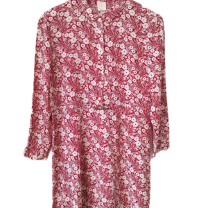 Robe manches ballons Des Petits Hauts evazel S T1 blanc fleuri rouge NEUF