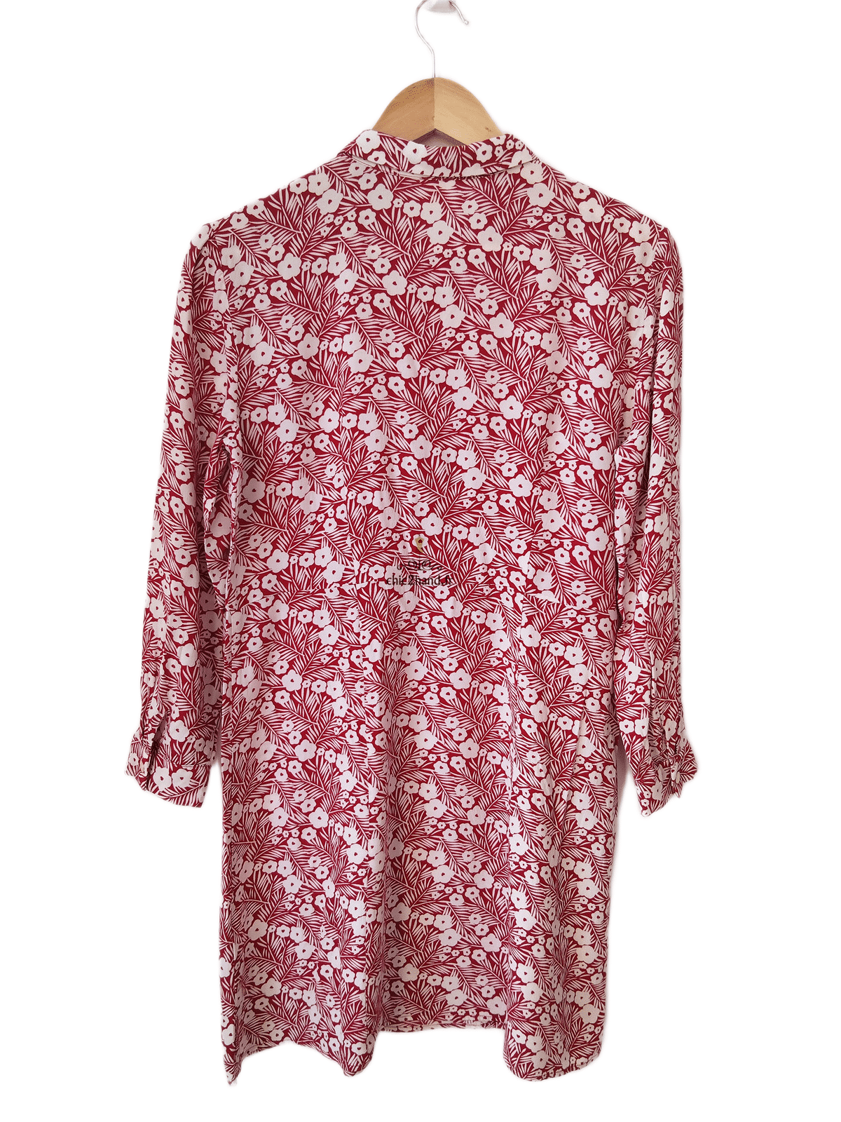 Robe manches ballons Des Petits Hauts evazel S T1 blanc fleuri rouge NEUF – Image 7