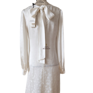 Robe longue Tara Jarmon blanc crème motif S NEUF avec étiquettes