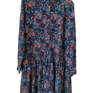 Robe chemisier 100% pure soie Comptoir des Cotonniers noir fleuri L NEUF constellation