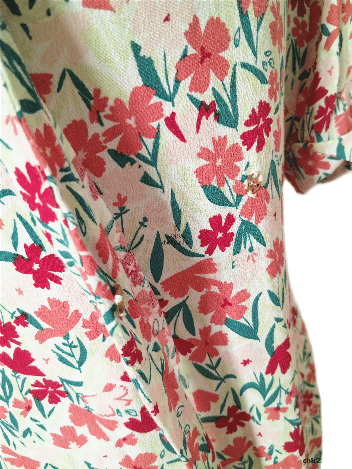 Robe longue porfeuille Des Petits Hauts enoline S T0 blanc fleuri rose NEUF – Image 11