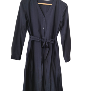 Robe chemise 100% coton col V Comptoir des Cotonniers Festival noir S TBE