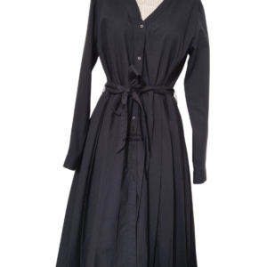 Robe chemise 100% coton col V Comptoir des Cotonniers Festival noir S TBE