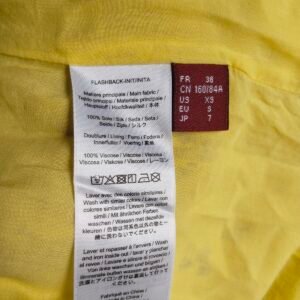 Robe longue 100% pure soie Comptoir des Cotonniers jaune et fleuri S flashback