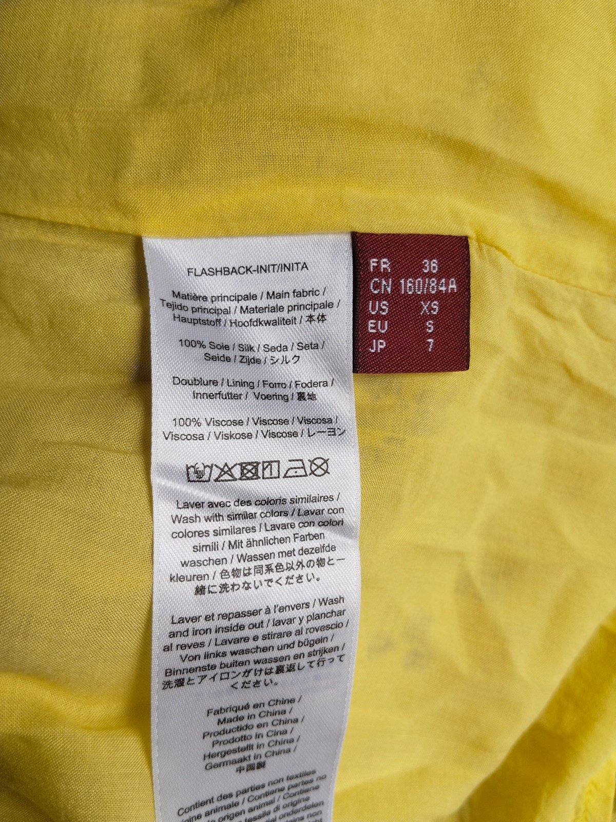 Robe longue 100% pure soie Comptoir des Cotonniers jaune et fleuri S flashback – Image 2