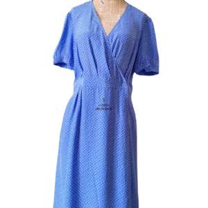 Robe portefeuille 100% pure soie col V Comptoir des Cotonniers bleu ciel pois blanc M NEUF leanie