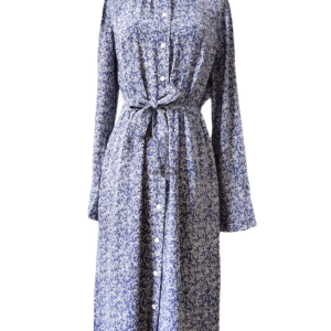 Robe 100% pure soie col claudine Comptoir des Cotonniers bleu pois blanc S TBE lollipop