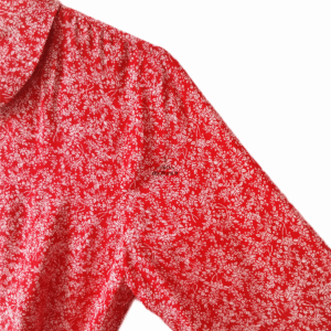 Robe 100% pure soie col claudine Comptoir des Cotonniers lollipop rouge imprimé blanc M NEUF 