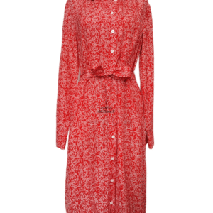 Robe 100% pure soie col claudine Comptoir des Cotonniers lollipop rouge imprimé blanc M NEUF 