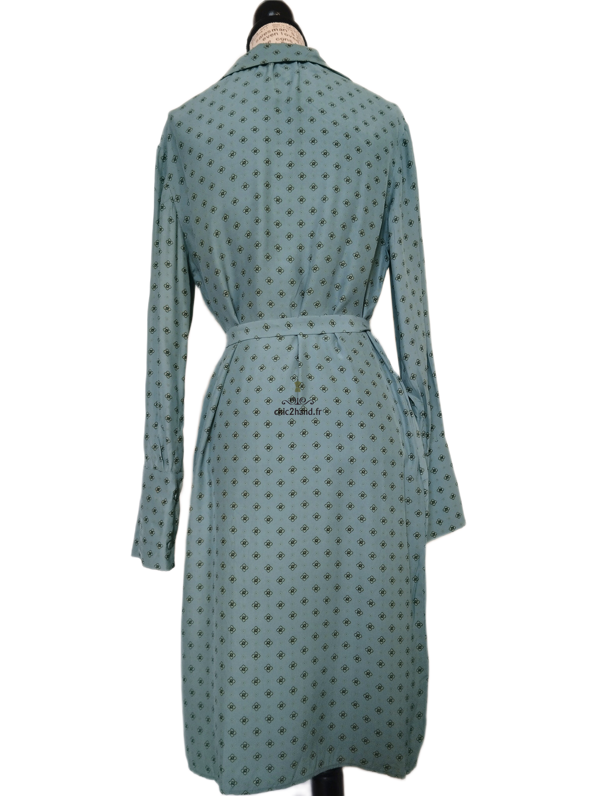 Robe longue 100% pure soie Comptoir des Cotonniers maridansa vert fleuri S NEUF – Image 9