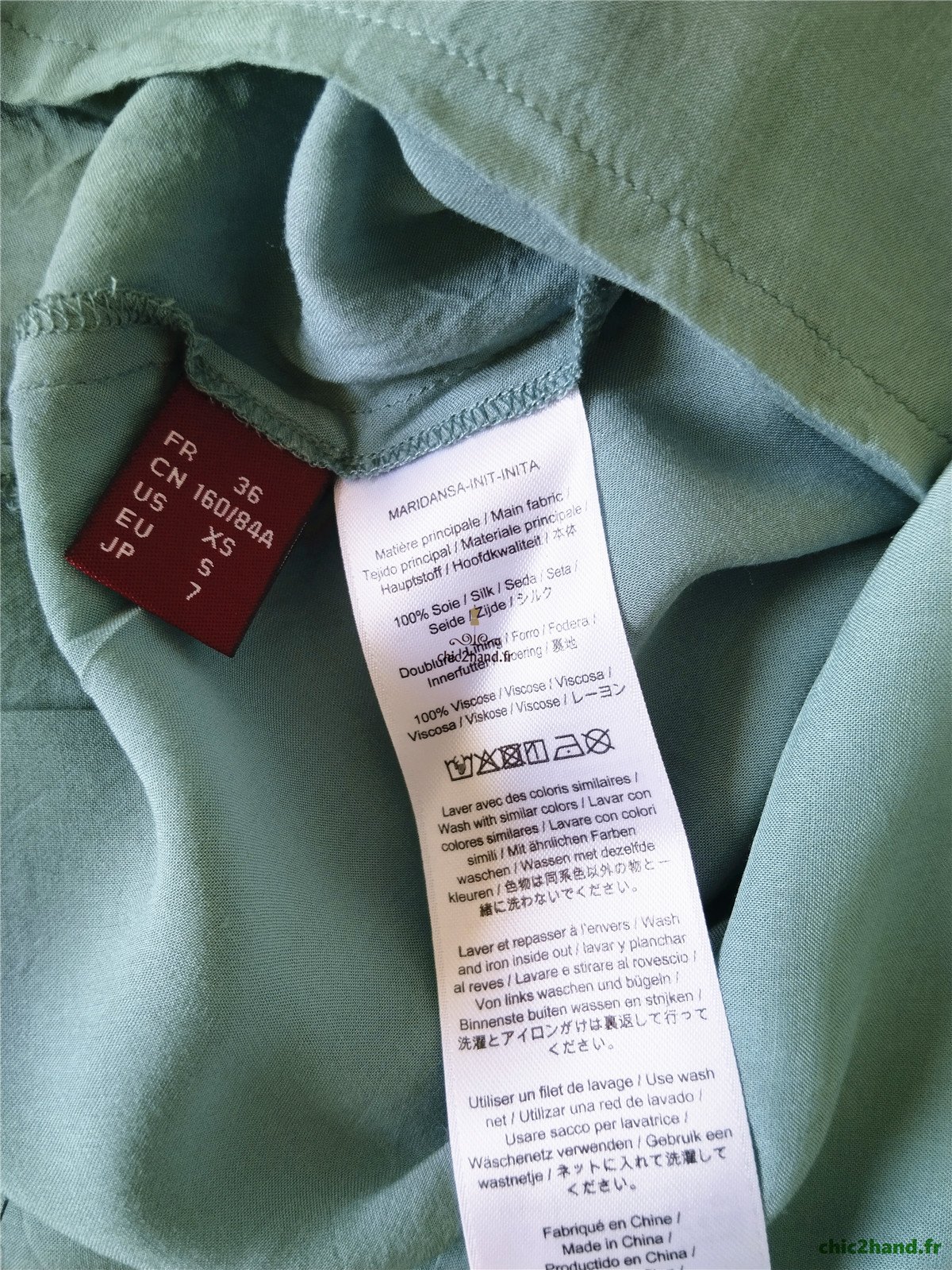 Robe longue 100% pure soie Comptoir des Cotonniers maridansa vert fleuri S NEUF – Image 11