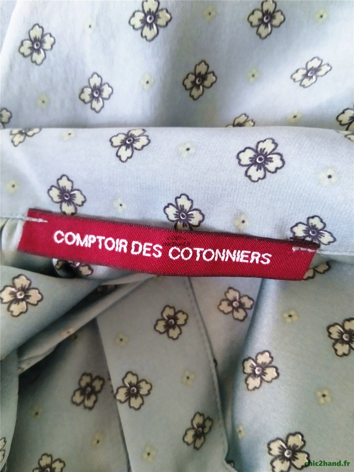 Robe longue 100% pure soie Comptoir des Cotonniers maridansa vert fleuri S NEUF – Image 10