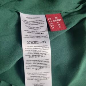 Robe longue 100% pure soie Comptoir des Cotonniers vert pois jaune M Neuf megrisa