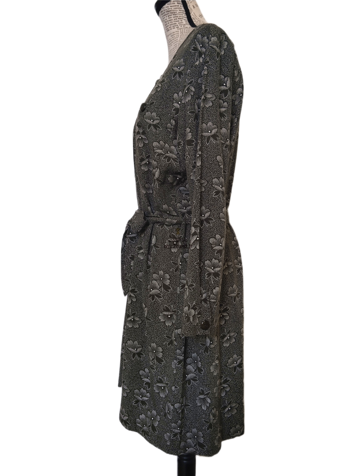 Robe longue porfeuille Des Petits Hauts Sannette S T0 vert kaki fleuri NEUF – Image 8