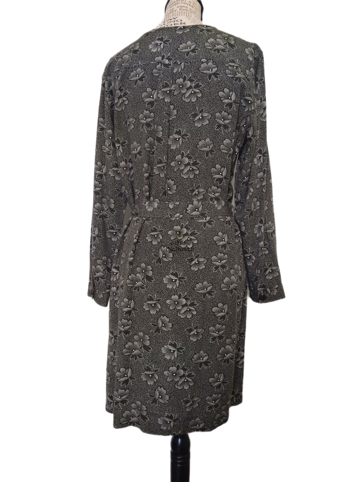 Robe longue porfeuille Des Petits Hauts Sannette S T0 vert kaki fleuri NEUF – Image 9