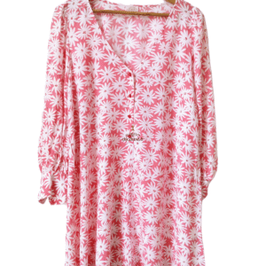 Robe manches ballons Des Petits Hauts santana S T0 blanc fleuri rose NEUF