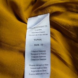 Robe longue ceinturé manches courtes Des Petits Hauts vanou M T2 neuf doré