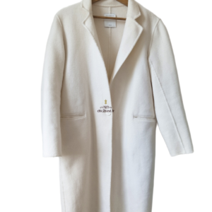 Manteau 82% laine droite  Sandro blanc FR36 S TBE