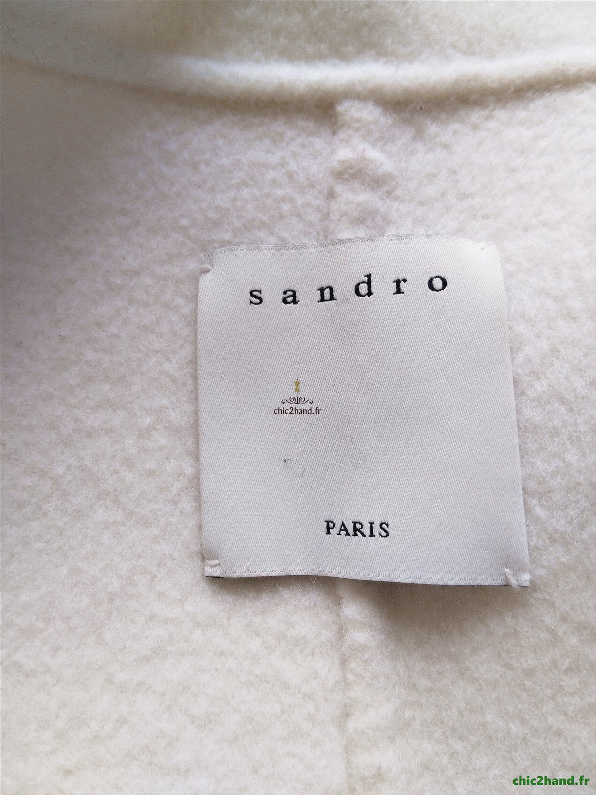 Manteau 82% laine droite Sandro blanc FR36 S TBE – Image 13