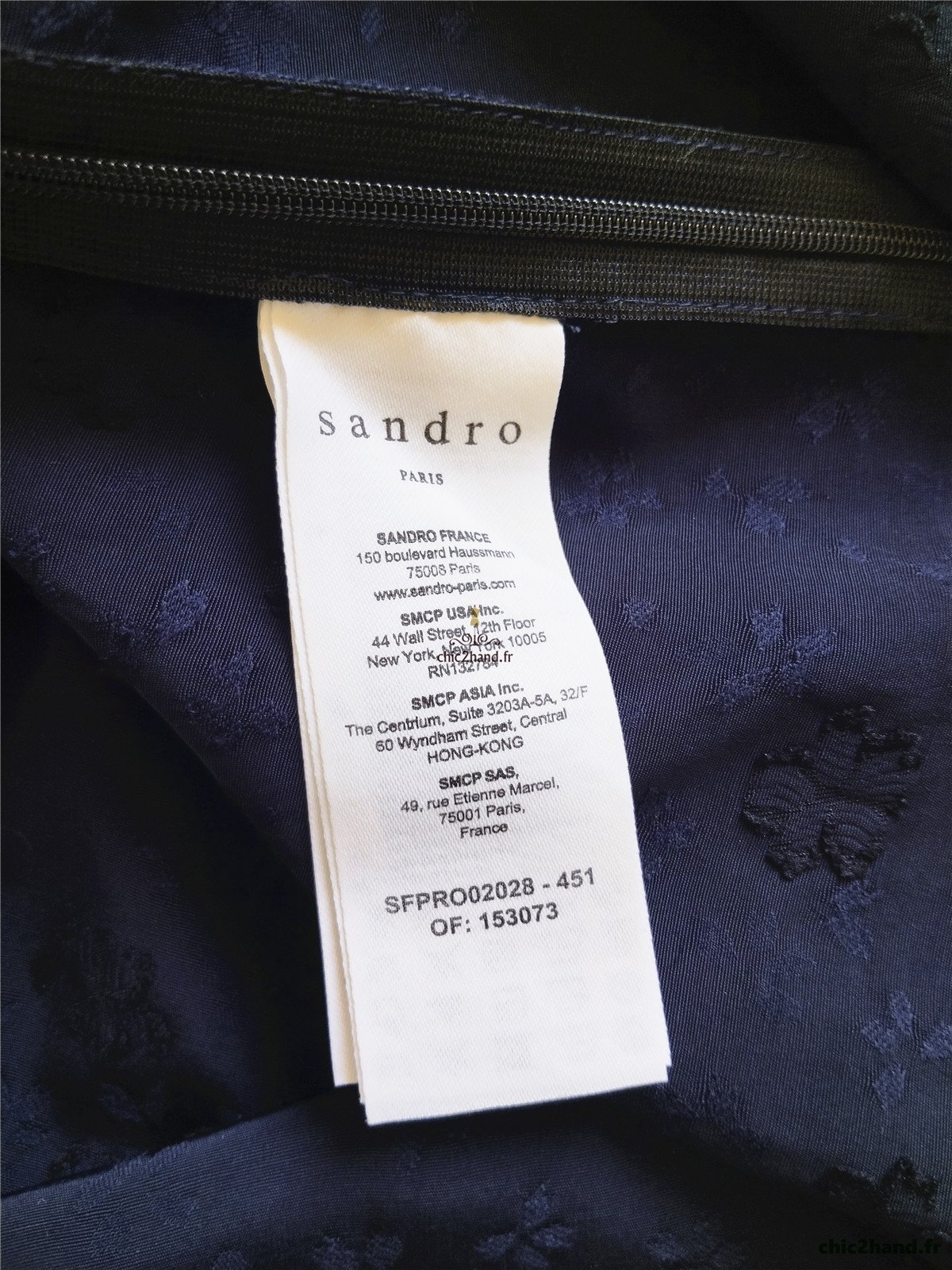 Robe manches longues mi longue évasée Sandro FR38 M bleu nuit fleuri NEUF – Image 13