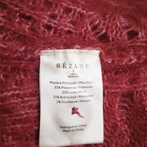 Gilet cardigan ajouré laine kid mohair Sézane S rose Excellent état