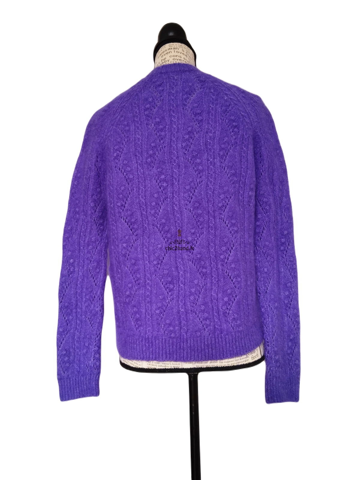 Gilet cardigan ajouré laine kid mohair Sézane XXS violet NEUF – Image 10
