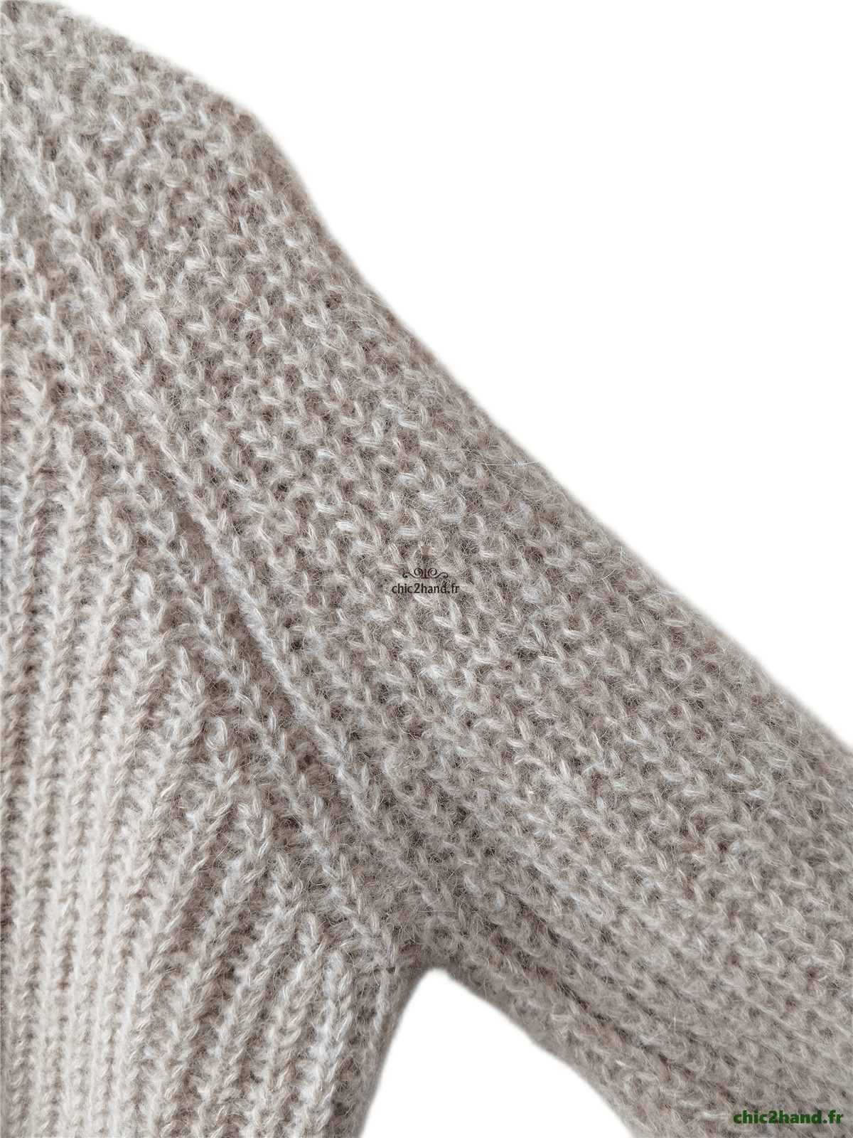 Gilet oversize épais doudou 70% laine alpaga Sézane S beige taupe Neuf – Image 7