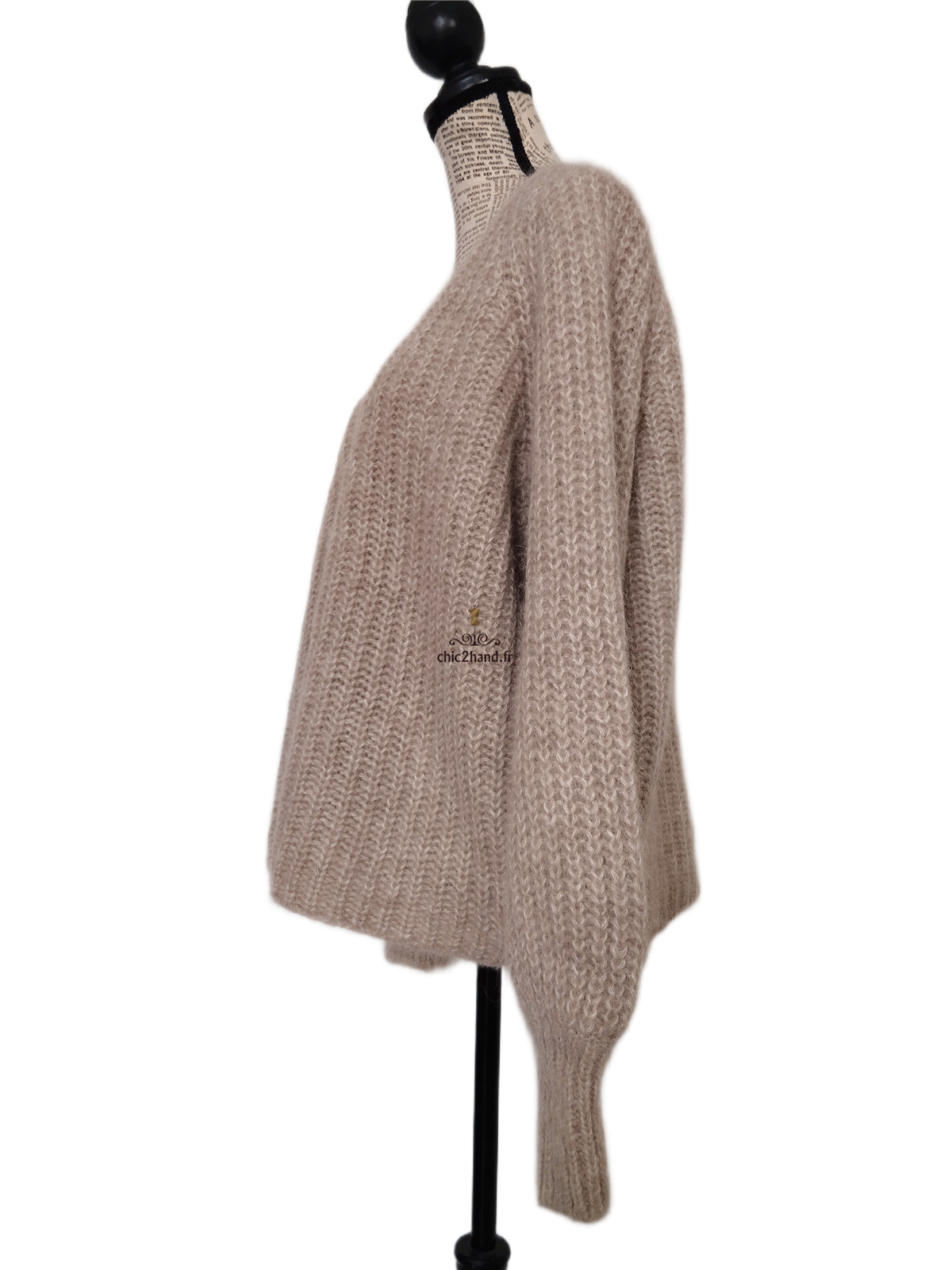 Gilet oversize épais doudou 70% laine alpaga Sézane S beige taupe Neuf – Image 4