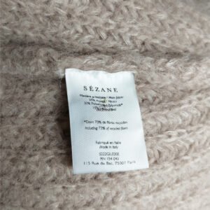 Gilet oversize épais doudou 70% laine alpaga Sézane S beige taupe Neuf