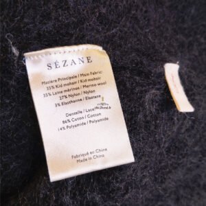 Gilet épais doudou ajouré 70% laine kid mohair Sézane S noir NEUF