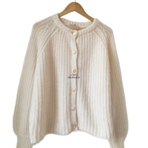 Gilet épais doudou ajouré laine alpaga Sézane XL blanc crème NEUF