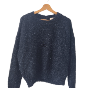Pull col rond doudou en noir brillant Sézane S Neuf