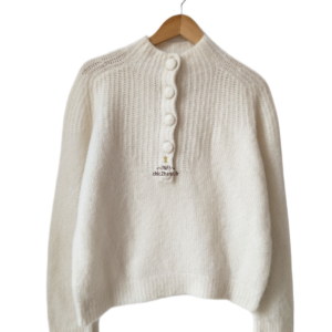 Pull oversize doudou col montant laine Sézane M blanc écru Neuf